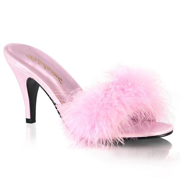 AMOUR-03 Fabulicious ladies slipper babypink matte marabour fur