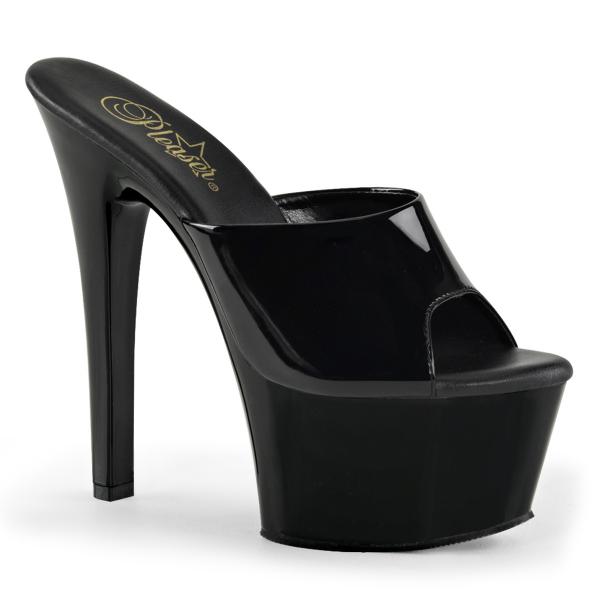 Sale ASPIRE-601 Pleaser high heels platform slide black patent 38