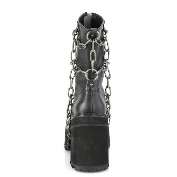 Sale ASSAULT-66 DemoniaCult vegan cleated platform high heels ankle boot cage chain black matte 37