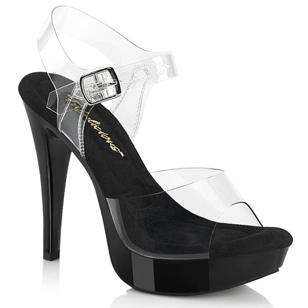 COCKTAIL-508 Fabulicious vegan Damen High-Heels Plateausandaletten klar schwarz