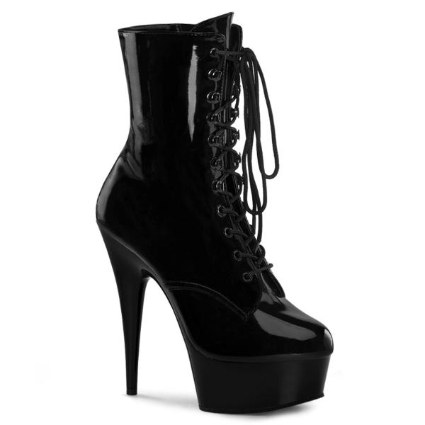 Sale DELIGHT-1020 Pleaser High Heels platform ankle boot black patent 43