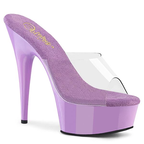 DELIGHT-601 Pleaser ladies high heels platform slide clear lavender