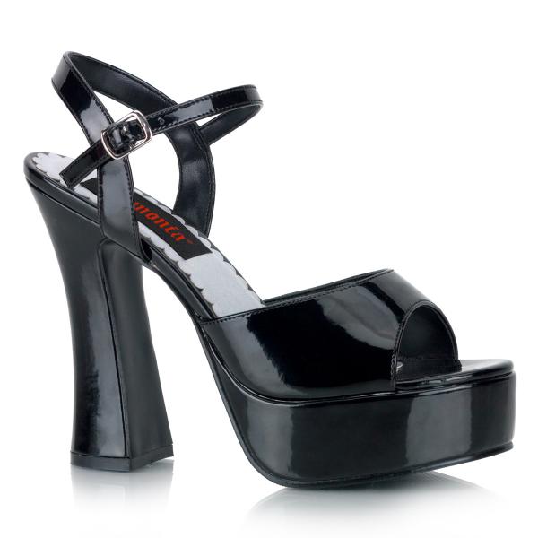 Sale DOLLY-09 DemoniaCult high heels platform ankle strap sandal black patent 40