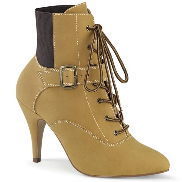DREAM-1022 Pleaser Pink Label oversize ankle boot buckle strap tan nubuck