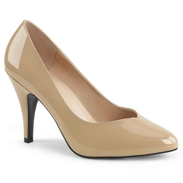 Sale DREAM-420 bequeme Pleaser Pink Label Damen High-Heels Pumps creme Lack 44