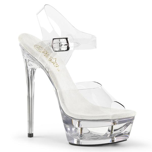 ECLIPSE-608 Pleaser sexy Damen High Heels transparente Cut-Out Plateausandaletten