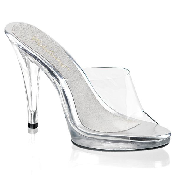 Sale FLAIR-401 Fabulicious edle Damen High-Heels Miniplateau Pantoletten transparent 41