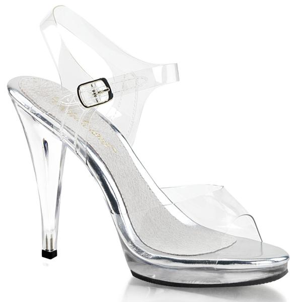 Sale FLAIR-408 Fabulicious High-Heels Miniplateau Sandaletten transparent 44