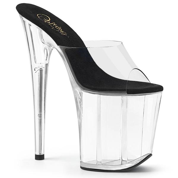 FLAMINGO-801 Pleaser vegan high heels platform slide clear