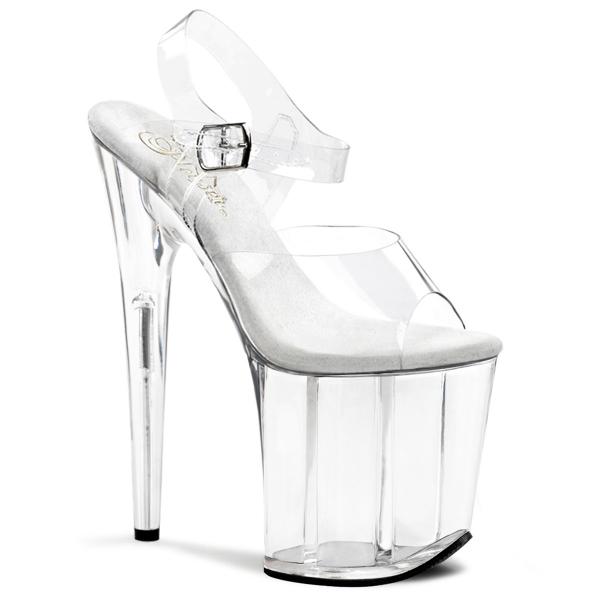 Sale FLAMINGO-808 Pleaser High-Heels Plateau Sandaletten transparent Größe 36