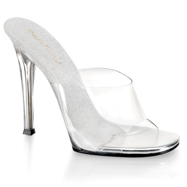 Sale GALA-01 Fabulicious high heels slide transparent with leather insole 38