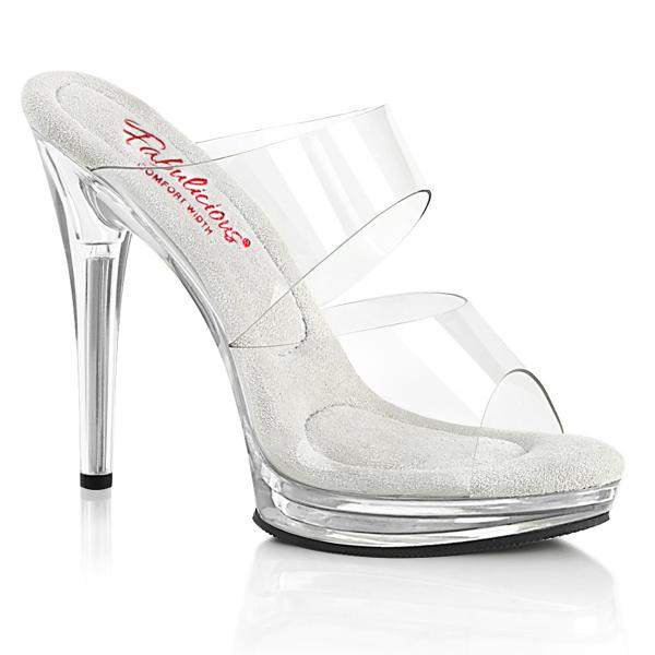 Sale GLORY-502 Fabulicious Damen High Heels transparente Riemen Plateaupantoletten 38