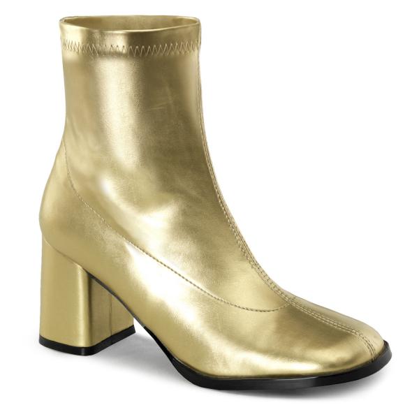 GOGO-150 Funtasma women ankle gogo boot gold stretch material