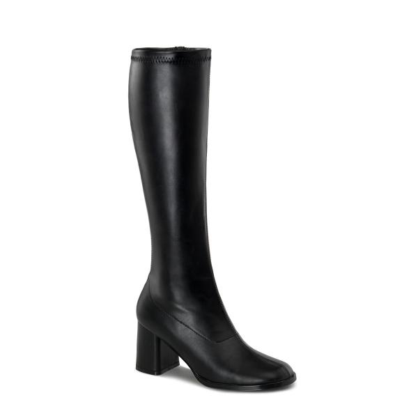 Sale GOGO-300 bequeme Funtasma Damen Stretchstiefel Boots schwarz Lederoptik 46