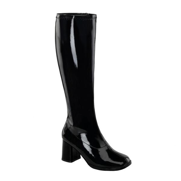 Sale GOGO-300WC extra calf width boots black stretch patent 39