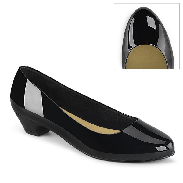 Sale GWEN-01 Pleaser klasischer Damen Pumps schwarz Lack Miniabsatz Größe 45