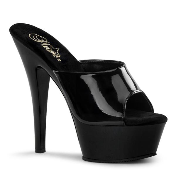 Sale KISS-201 Pleaser high heels platform mules black patent 38