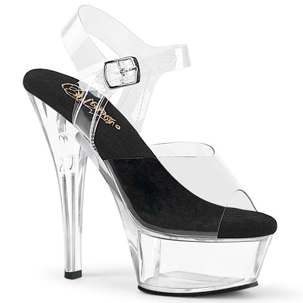 KISS-208 Pleaser vehan ladys high heels platform sandal clear black