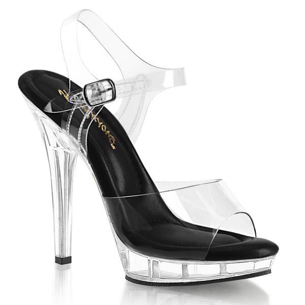 LIP-108 Fabulicious high heels ankle strap sandal transparent black leather insole