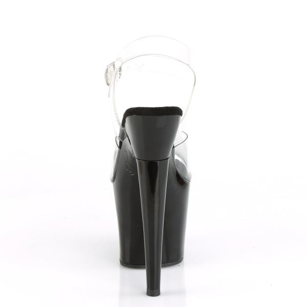 LOVETHORN-708 Pleaser vegan sexy ankle strap sandal clear black rose thorn heel