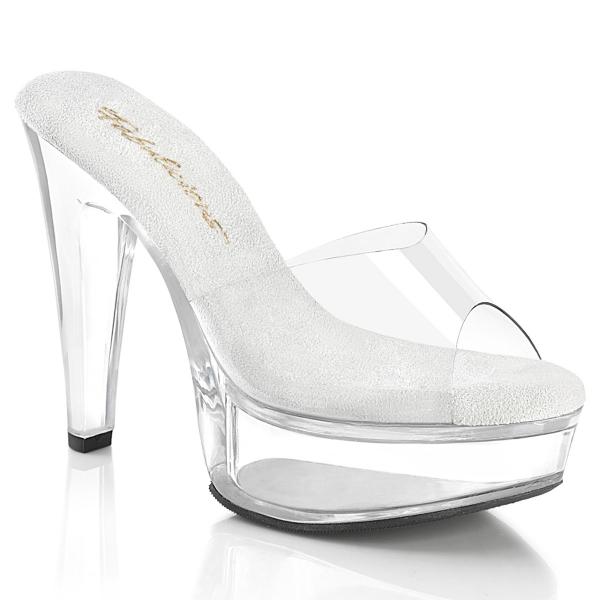 Sale MARTINI-501 Fabulicious vegane Damen High Heels transparente Plateaupantoletten 37