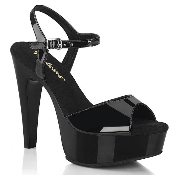 Sale MARTINI-509 Fabulicious vegan ladies high heels ankle strap sandal black patent 38