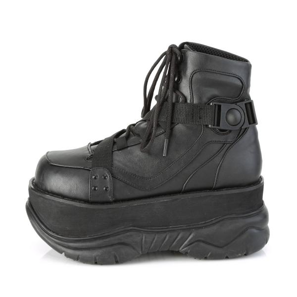 Sale NEPTUNE-181 DemoniaCult lace-up front ankle plateau boot black matte 36
