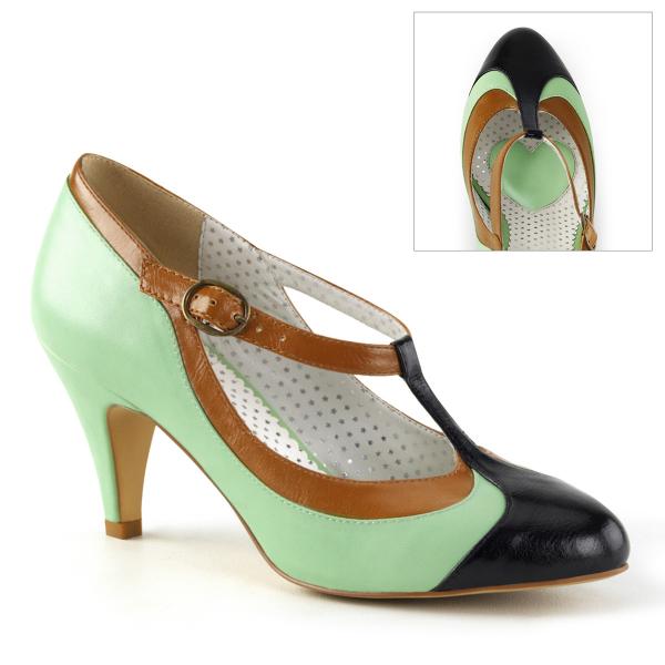 PEACH-03 Pin Up Couture günstiger Damen Riemchen Pumps Multi Color mint Lederoptik