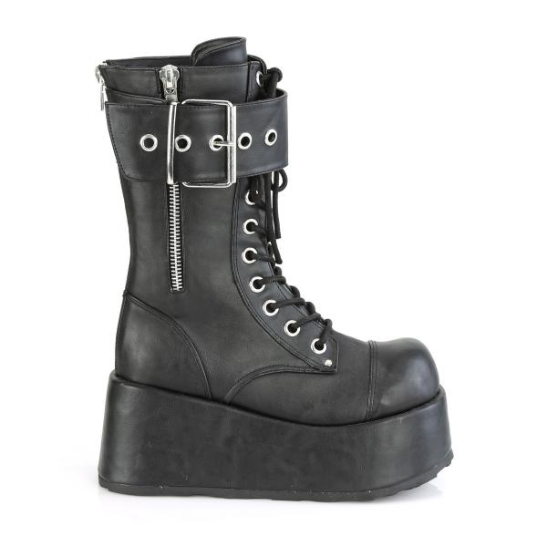 Sale PETROL-150 DemoniaCult Damen Keilplateau Stiefel schwarz Lederlook Zipper 40