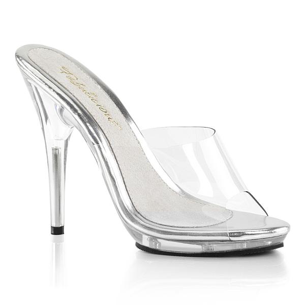 POISE-501 Fabulicious ladies stiletto high heels platform slide clear