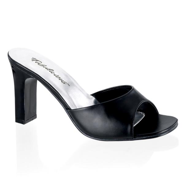 Sale ROMANCE-301-2 Fabulicious square heel slide black matte 40