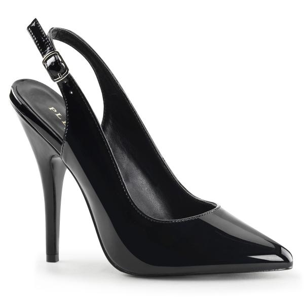 Sale SEDUCE-317 Pleaser high heels sling back pump black patent 39