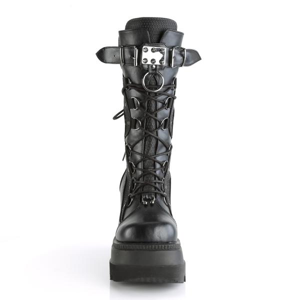 Sale SHAKER-70 DemoniaCult lace-up mid-calf boot spikes o-ring black matte 36