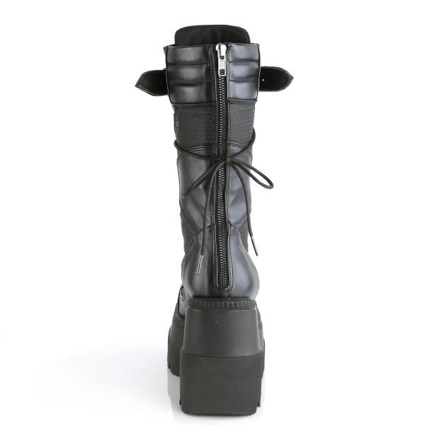 Sale SHAKER-70 DemoniaCult lace-up mid-calf boot spikes o-ring black matte 36