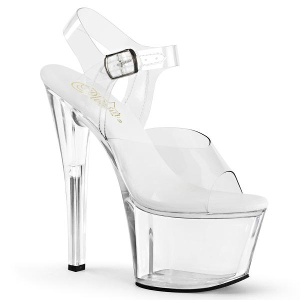 Sale SKY-308VL vegan Pleaser high heels platform ankle strap sandal transparent 44