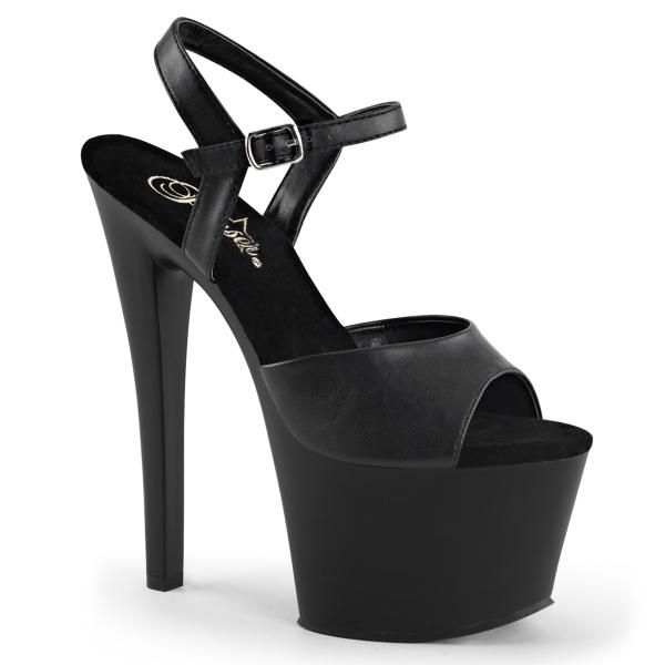 SKY-309 Pleaser high heels platform ankle strap sandal black matte