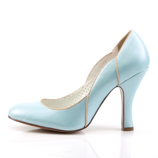 Sale SMITTEN-04 Pin Up Couture two-tone high heels pump peter pan collar baby blue matte 38