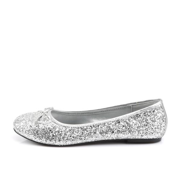 Sale STAR-16G Funtasma günstiger Damen Disco Ballerina Lack Schleife silber Glitter 38