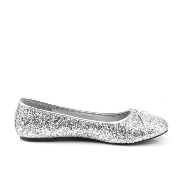 Sale STAR-16G Funtasma günstiger Damen Disco Ballerina Lack Schleife silber Glitter 38