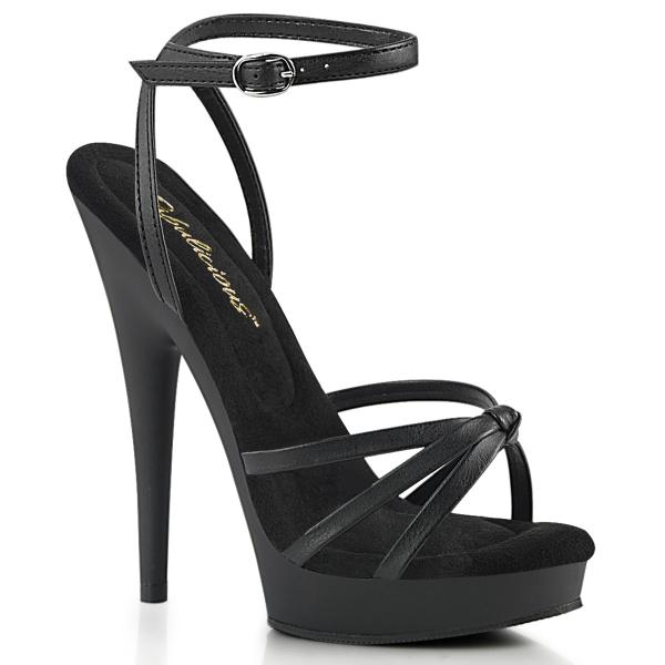 Sale SULTRY-638 Fabulicious platform knotted strap sandal gel insole black matte 39