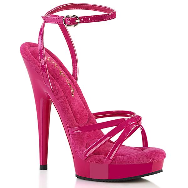 SULTRY-638 Fabulicious vegane Damen High Heels Plateausandaletten hotpink Lack