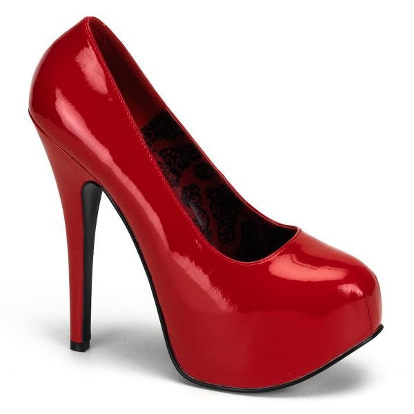 TEEZE-06 Bordello high heels pump red patent with concealed platform