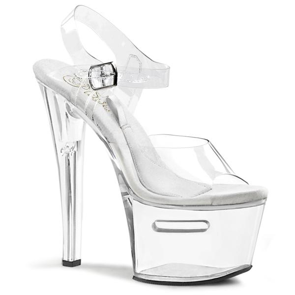 TIPJAR-708-2 Pleaser high heels platform sandal tip jar slot clear