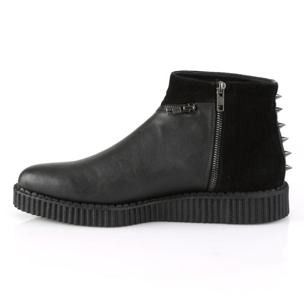 Sale V-CREEPER-750 DemoniaCult unisex platform ankle boots black zipper cone studs 37