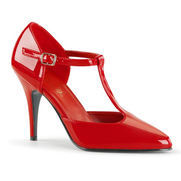 Sale VANITY-415 Pleaser high heels t-strap pump red patent 41