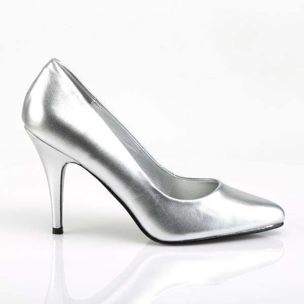 Sale VANITY-420 Pleaser Damen High-Heels Stilettoabsatz Pumps silber Lederoptik 40