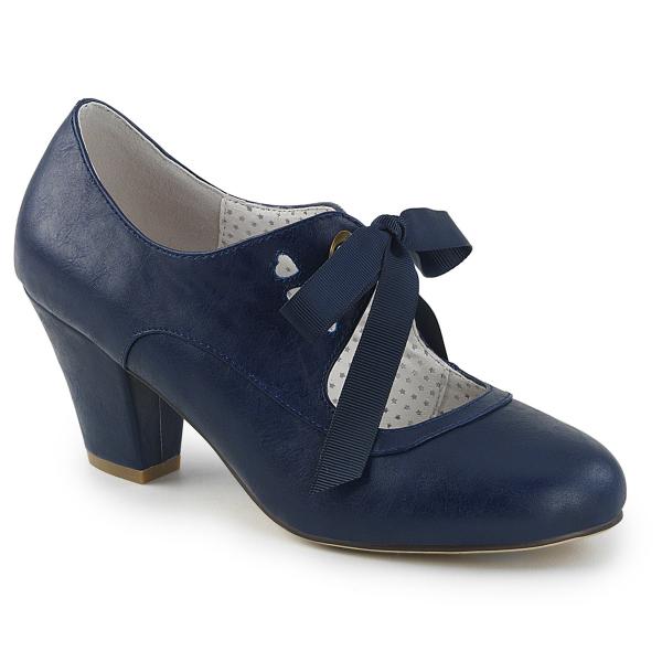 WIGGLE-32 Pin Up Couture Mary Jane Damen Pumps Herz Cutouts navy blau Lederoptik