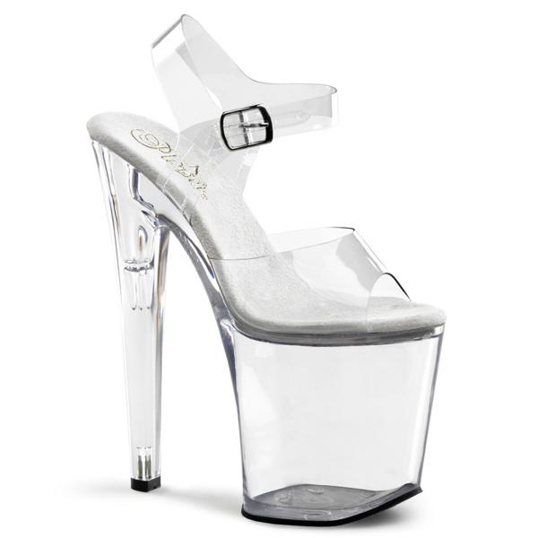 XTREME-808 Pleaser high heels platform ankle strap peep toe sandal transparent