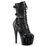 Sale ADORE-1046 Pleaser Damen High Heels Plateaustiefeletten Nieten schwarz Lack 38