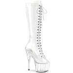 Sale ADORE-2020C Pleaser vegane Damen High Heels transparente Schnür Plateaustiefel 36